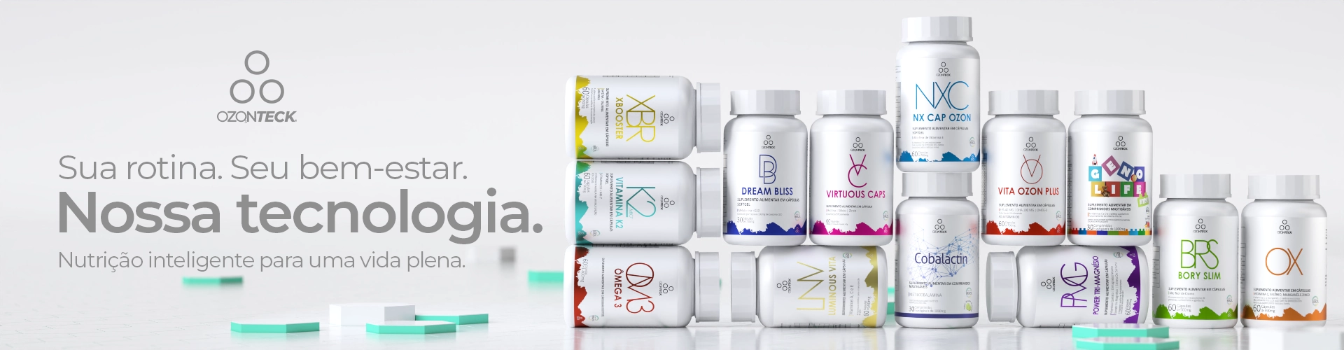 Linha de suplementos e nutrição Ozonteck