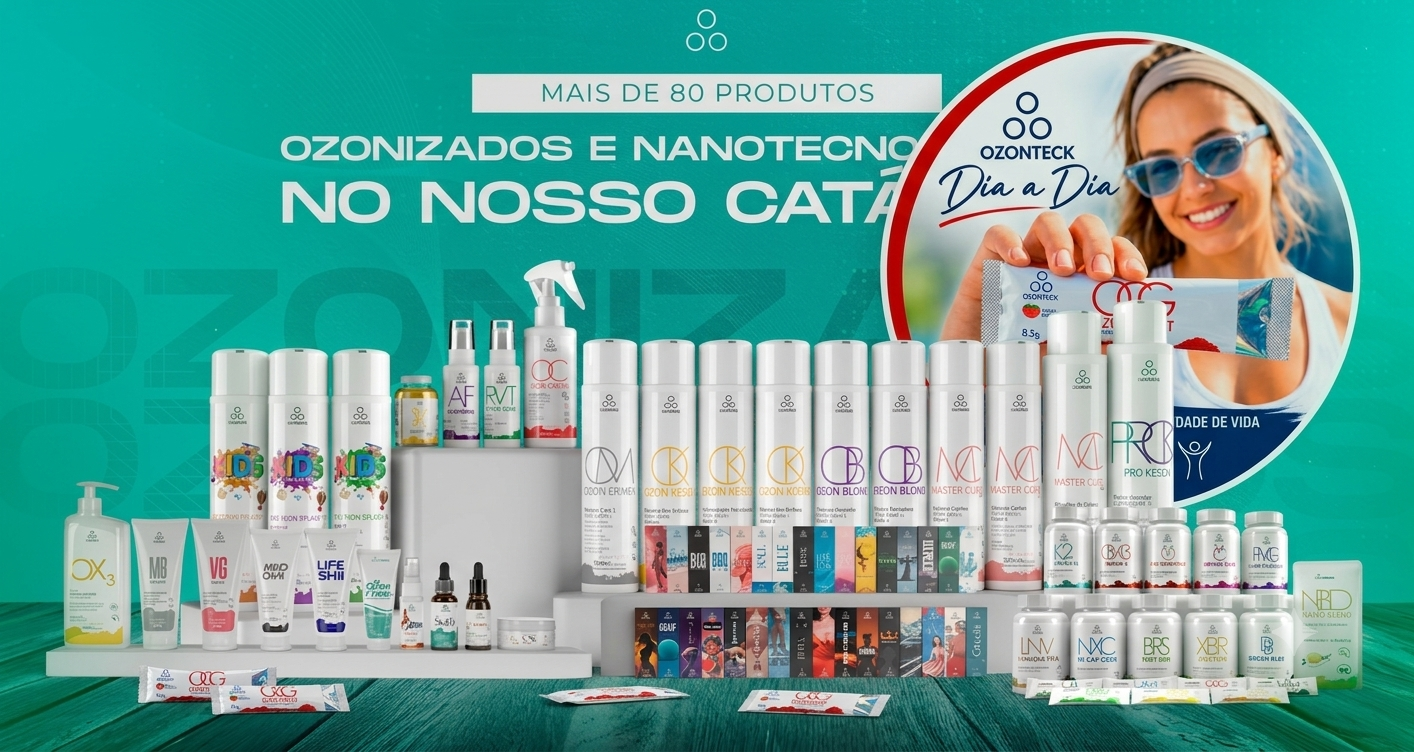 Catálogo Ozonteck com mais de 80 produtos ozonizados e nanotecnológicos
